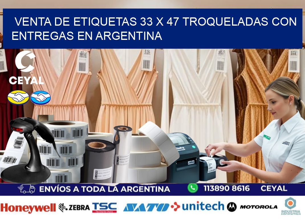 Venta de etiquetas 33 x 47 troqueladas con entregas en Argentina