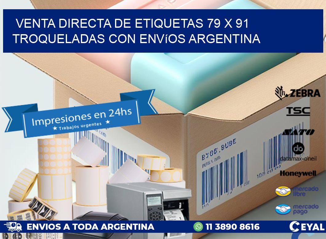 Venta directa de etiquetas 79 x 91 troqueladas con envíos Argentina