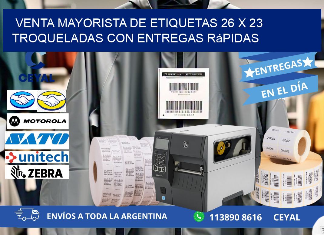 Venta mayorista de etiquetas 26 x 23 troqueladas con entregas rápidas