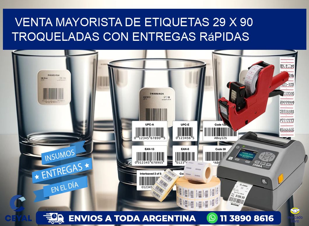 Venta mayorista de etiquetas 29 x 90 troqueladas con entregas rápidas