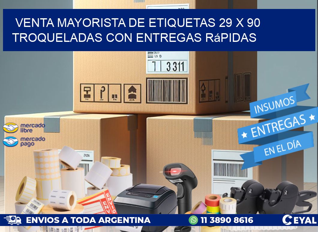 Venta mayorista de etiquetas 29 x 90 troqueladas con entregas rápidas
