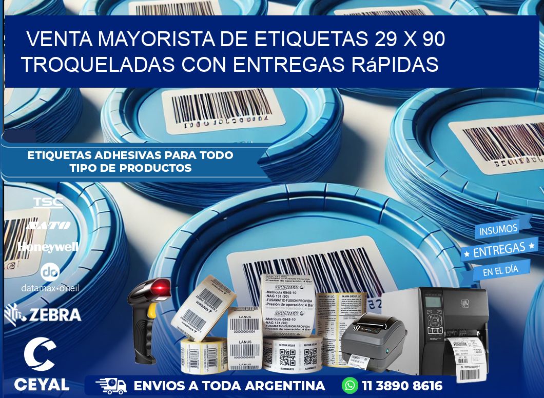 Venta mayorista de etiquetas 29 x 90 troqueladas con entregas rápidas