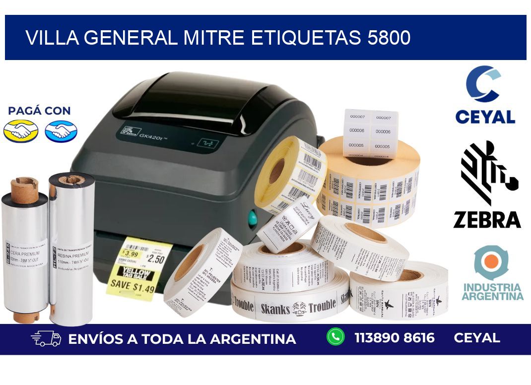 Villa General Mitre etiquetas 5800