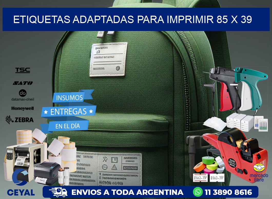 etiquetas adaptadas para imprimir 85 x 39