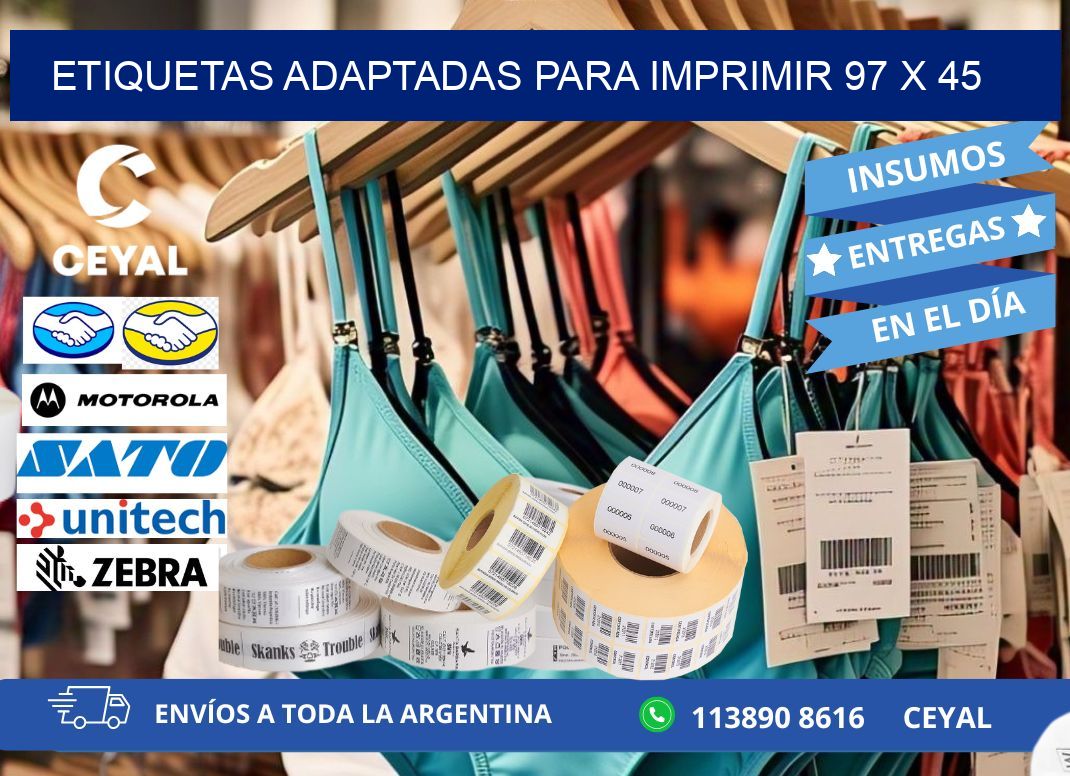 etiquetas adaptadas para imprimir 97 x 45