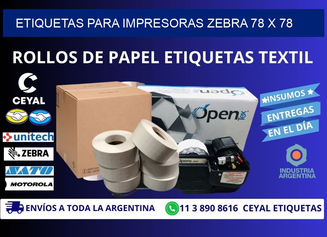 etiquetas para impresoras zebra 78 x 78