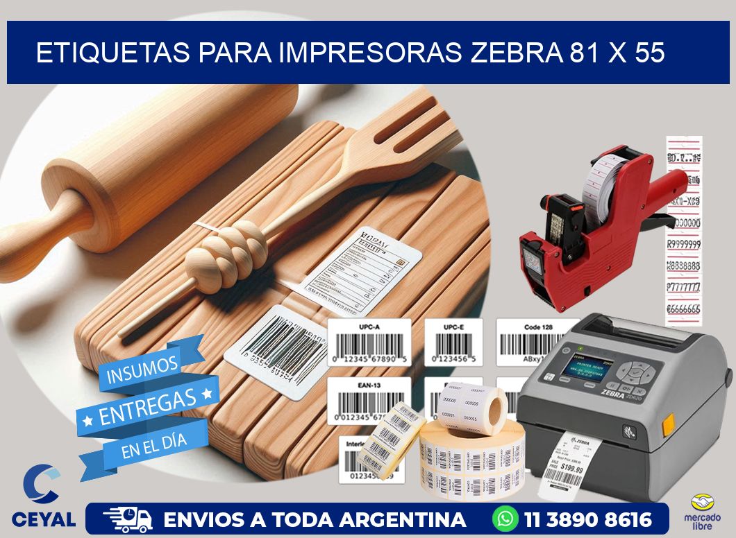 etiquetas para impresoras zebra 81 x 55