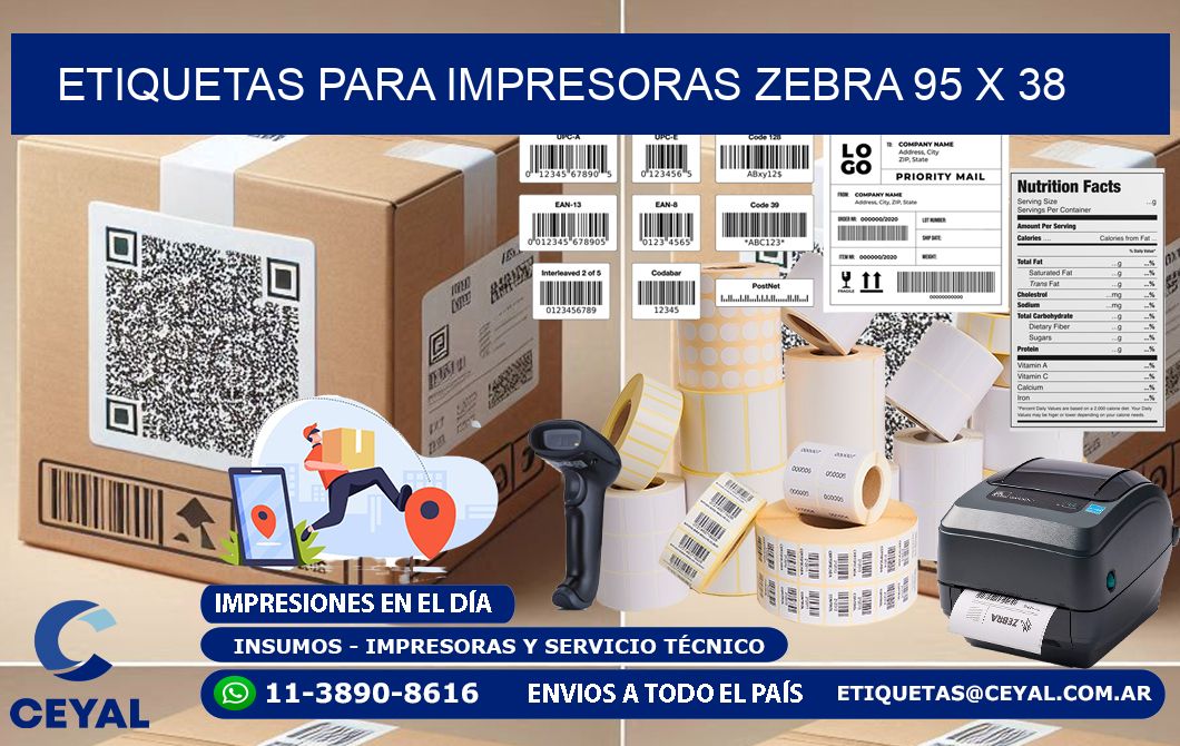 etiquetas para impresoras zebra 95 x 38