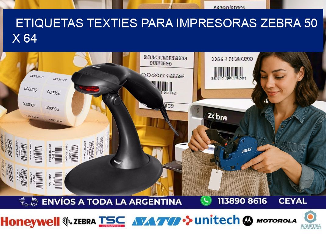 etiquetas texties para impresoras zebra 50 x 64
