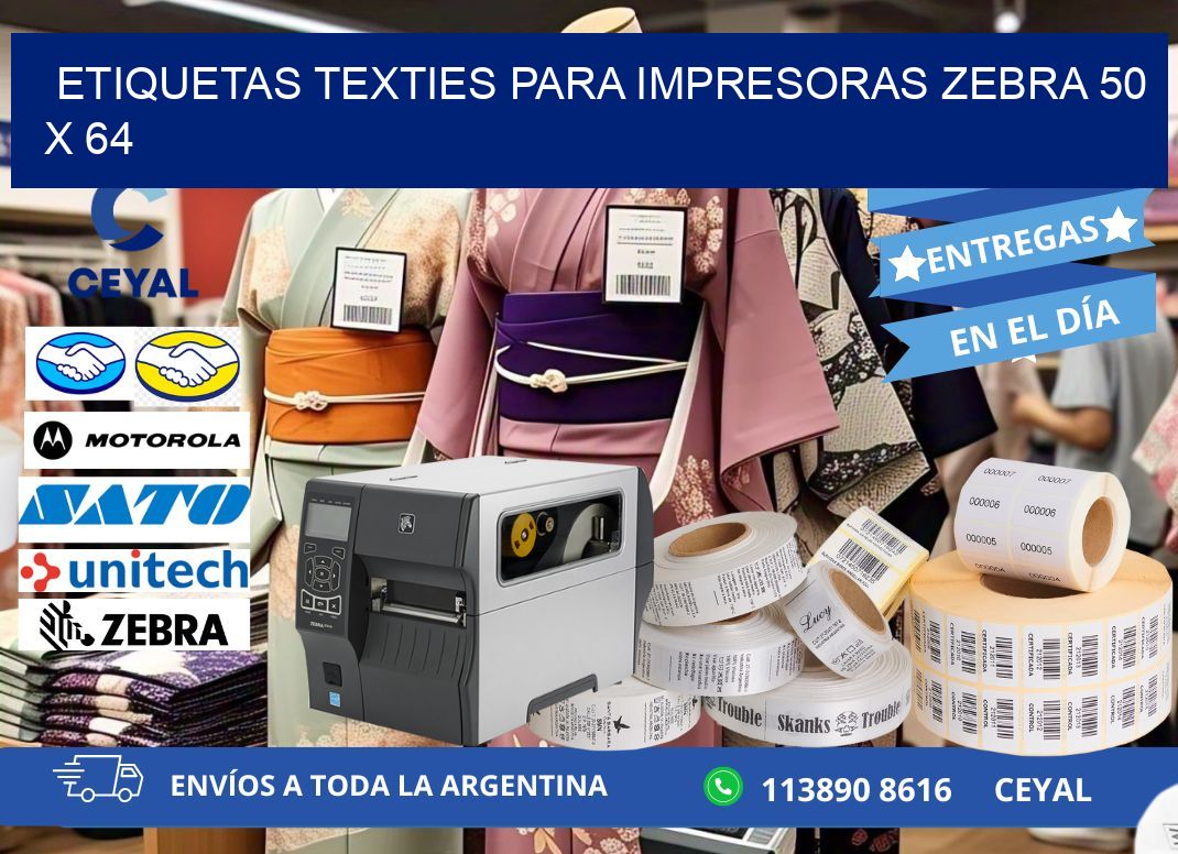 etiquetas texties para impresoras zebra 50 x 64