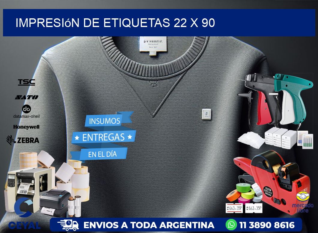 impresión de etiquetas 22 x 90