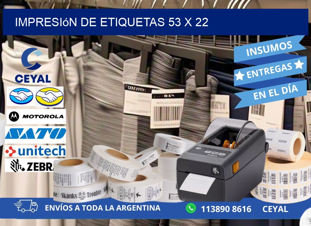 impresión de etiquetas 53 x 22