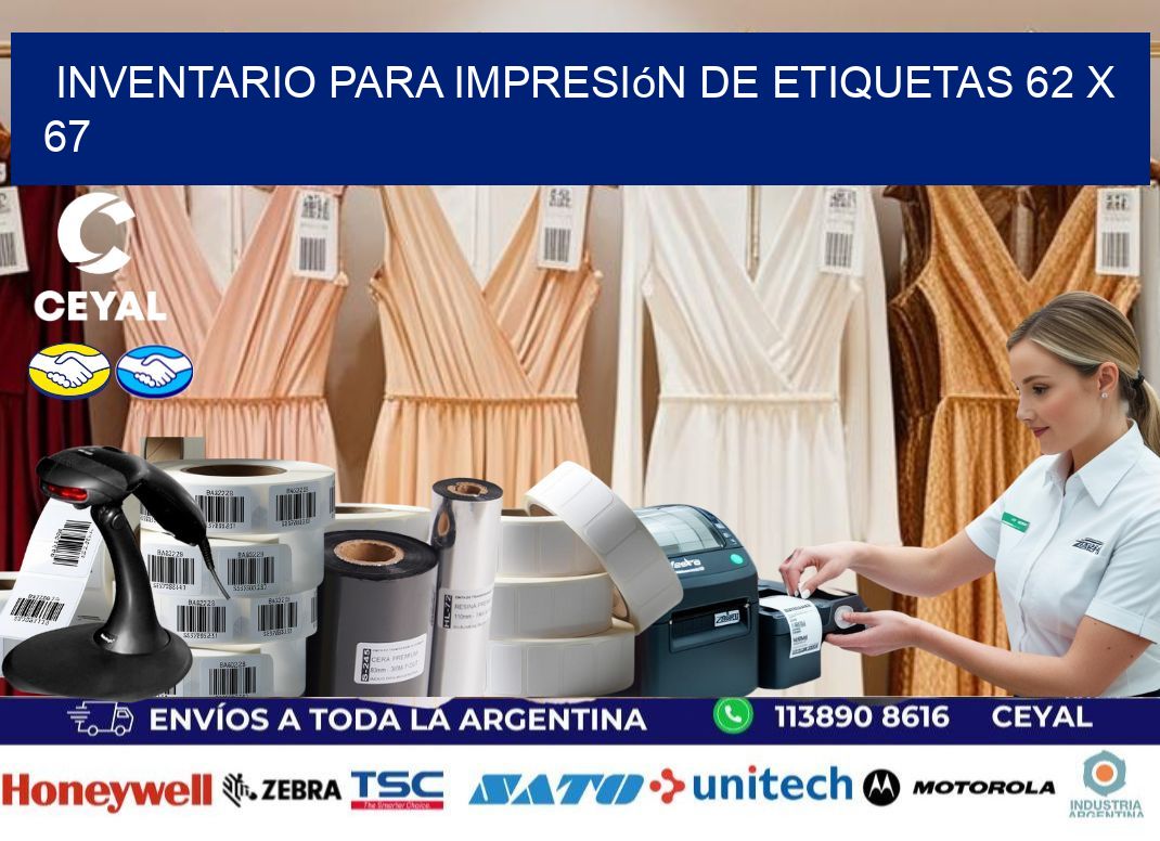 inventario para impresión de etiquetas 62 x 67
