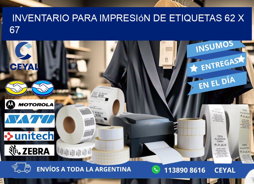 inventario para impresión de etiquetas 62 x 67