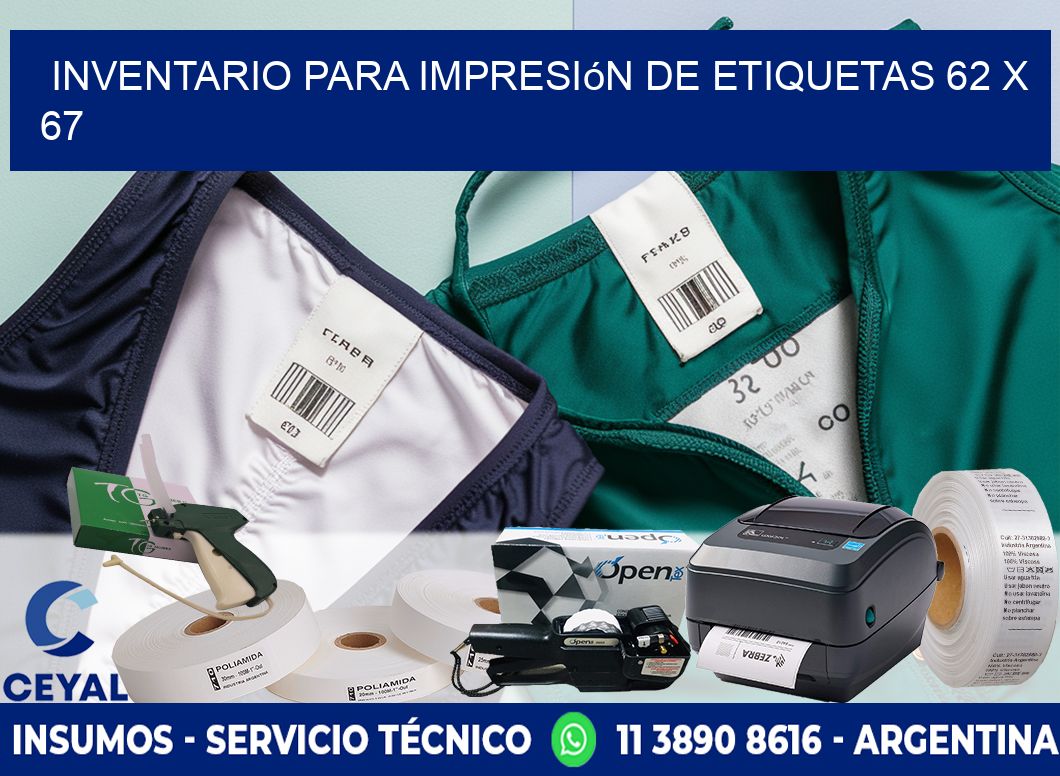 inventario para impresión de etiquetas 62 x 67