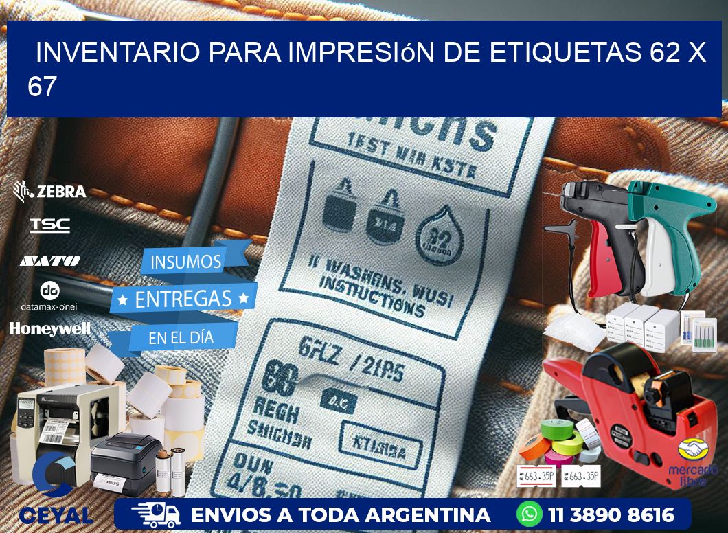 inventario para impresión de etiquetas 62 x 67