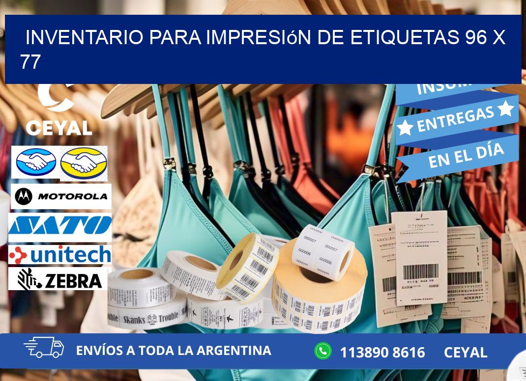 inventario para impresión de etiquetas 96 x 77