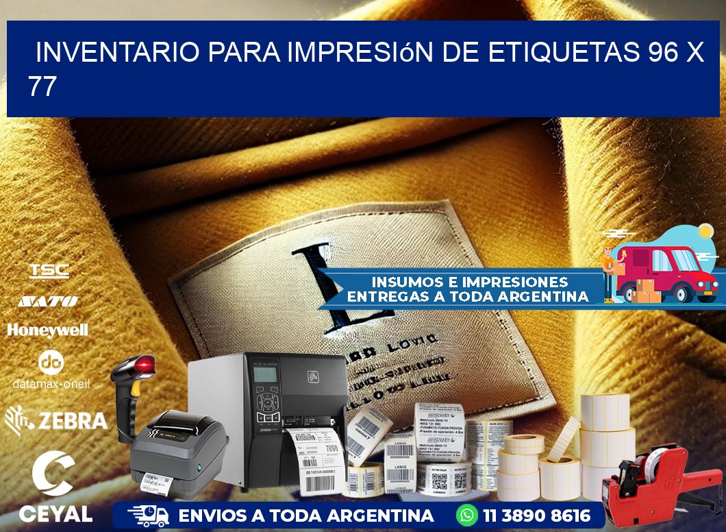 inventario para impresión de etiquetas 96 x 77