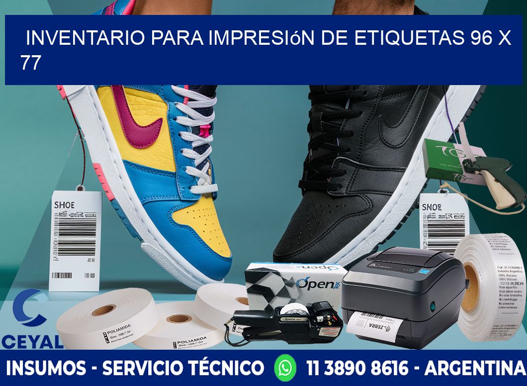 inventario para impresión de etiquetas 96 x 77