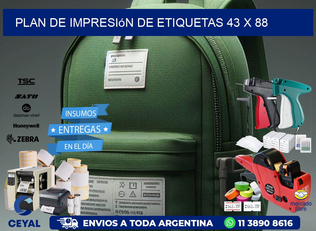 plan de impresión de etiquetas 43 x 88