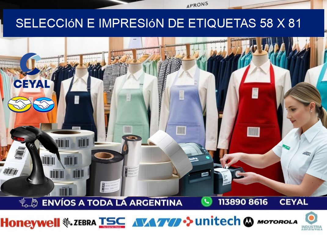selección e impresión de etiquetas 58 x 81