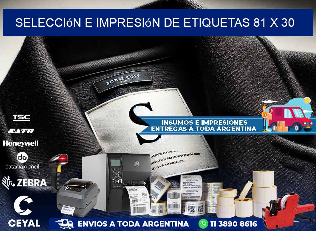 selección e impresión de etiquetas 81 x 30