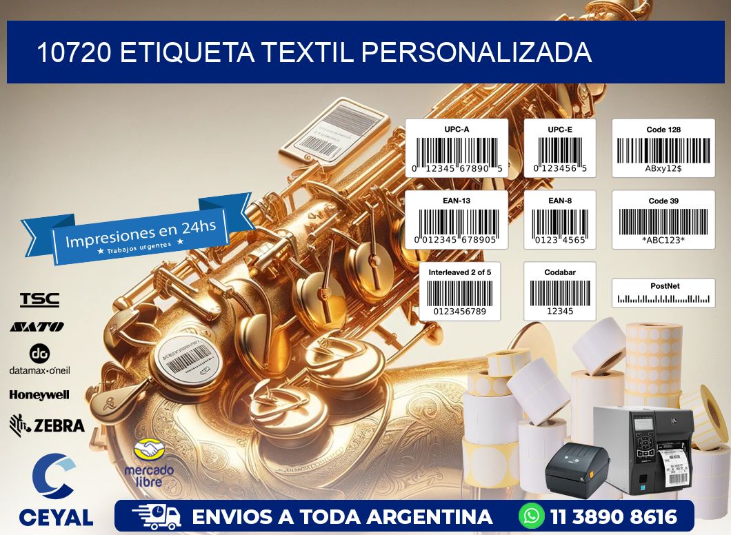 10720 Etiqueta textil personalizada