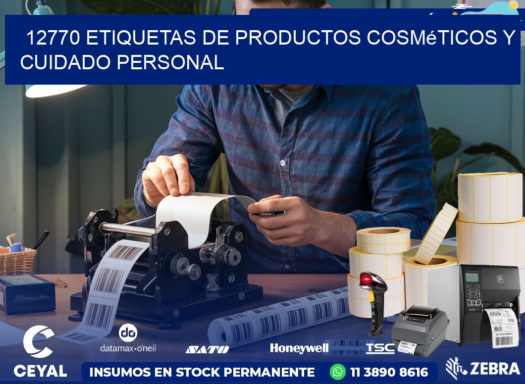 12770 Etiquetas de productos cosméticos y cuidado personal