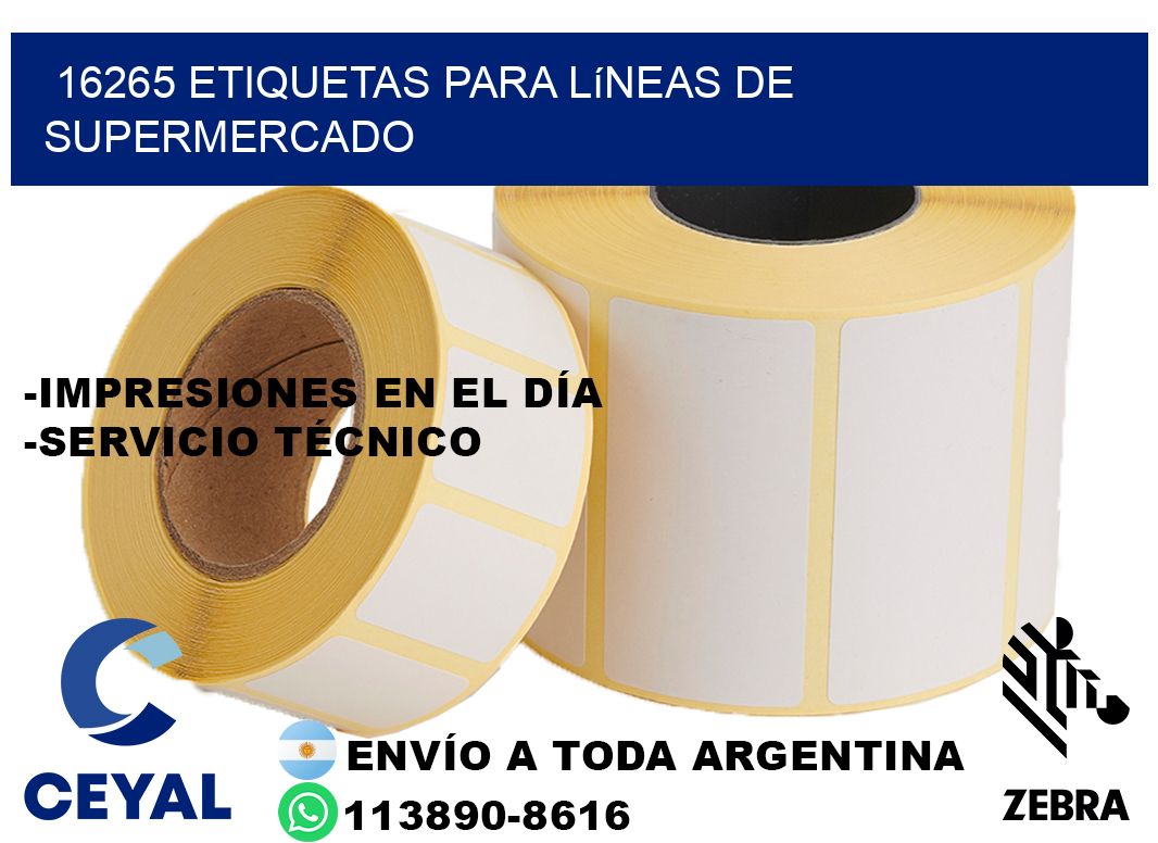 16265 Etiquetas para líneas de supermercado