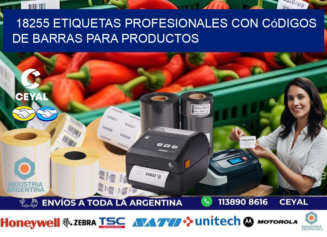 18255 Etiquetas profesionales con códigos de barras para productos