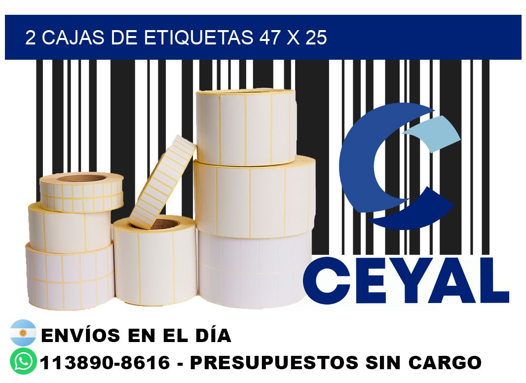 2 cajas de etiquetas 47 x 25