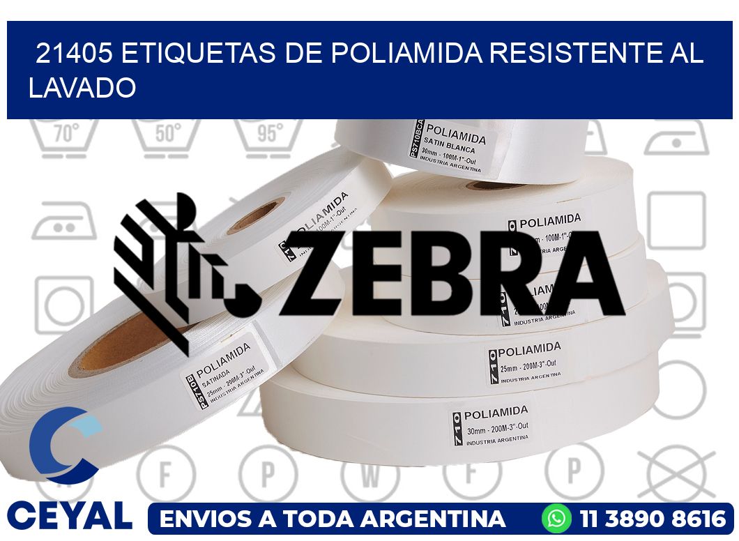 21405 Etiquetas de poliamida resistente al lavado