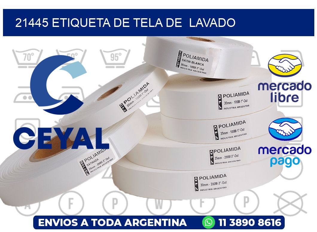 21445 etiqueta de tela de  lavado