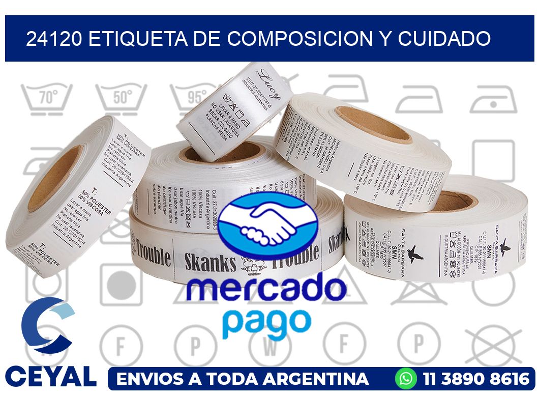 24120 etiqueta de composicion y cuidado