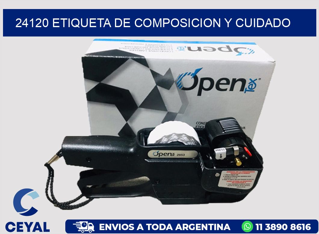 24120 etiqueta de composicion y cuidado