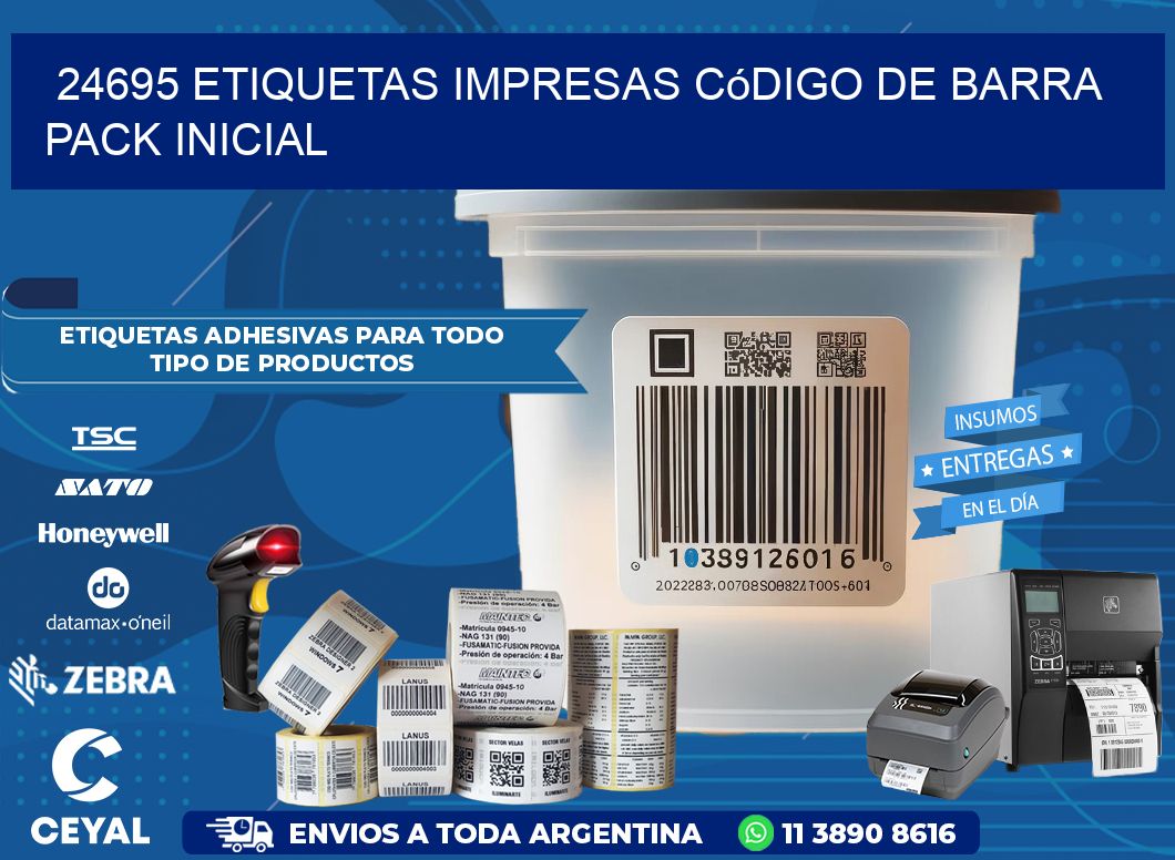 24695 Etiquetas Impresas código De Barra Pack Inicial