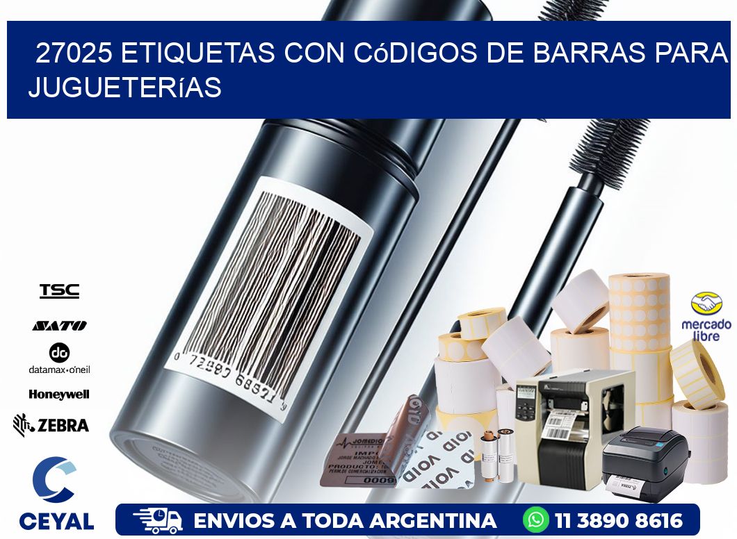 27025 etiquetas con códigos de barras para jugueterías