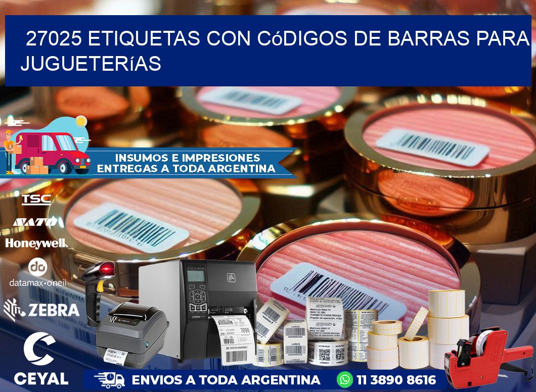 27025 etiquetas con códigos de barras para jugueterías