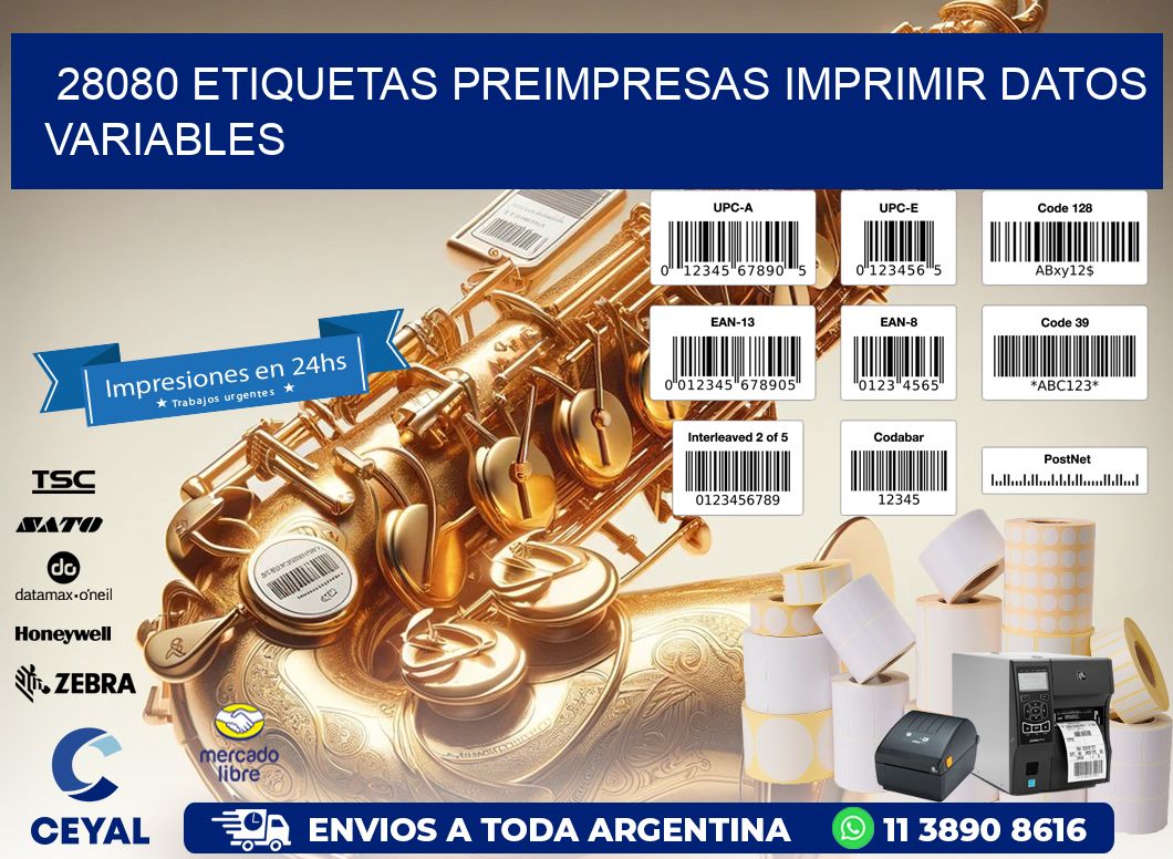 28080 Etiquetas preimpresas imprimir datos variables