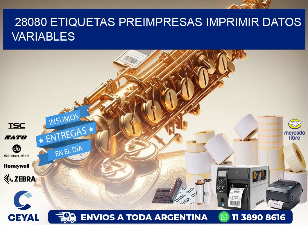 28080 Etiquetas preimpresas imprimir datos variables