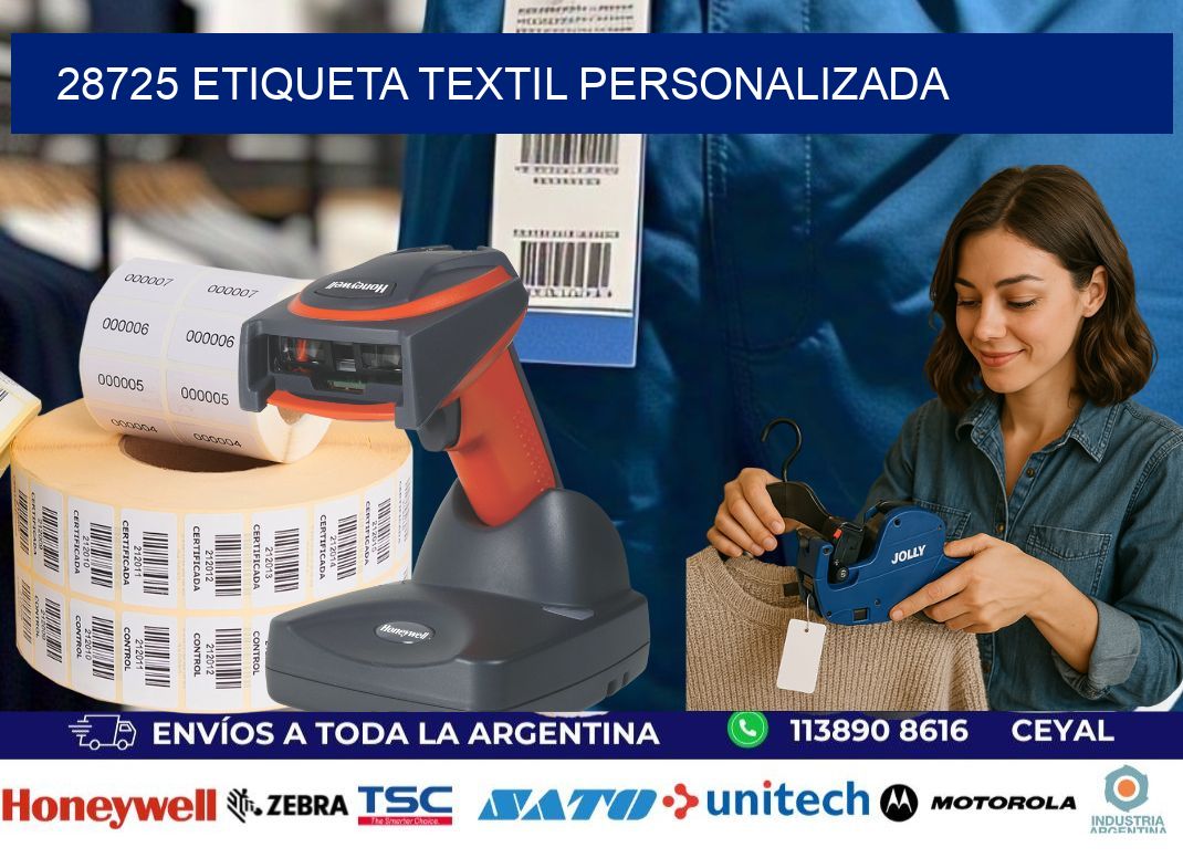 28725 Etiqueta textil personalizada