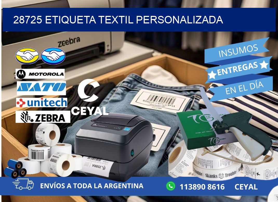 28725 Etiqueta textil personalizada