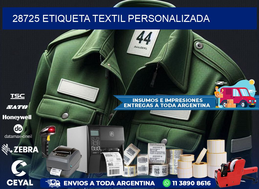 28725 Etiqueta textil personalizada