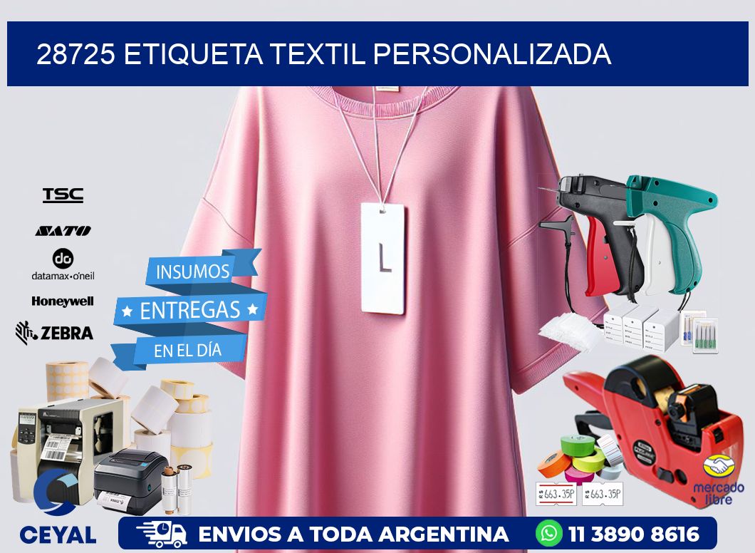 28725 Etiqueta textil personalizada