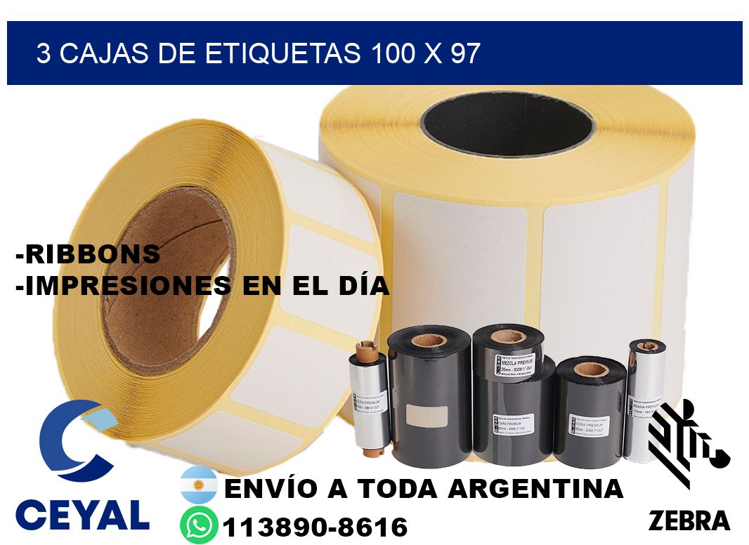 3 cajas de etiquetas 100 x 97