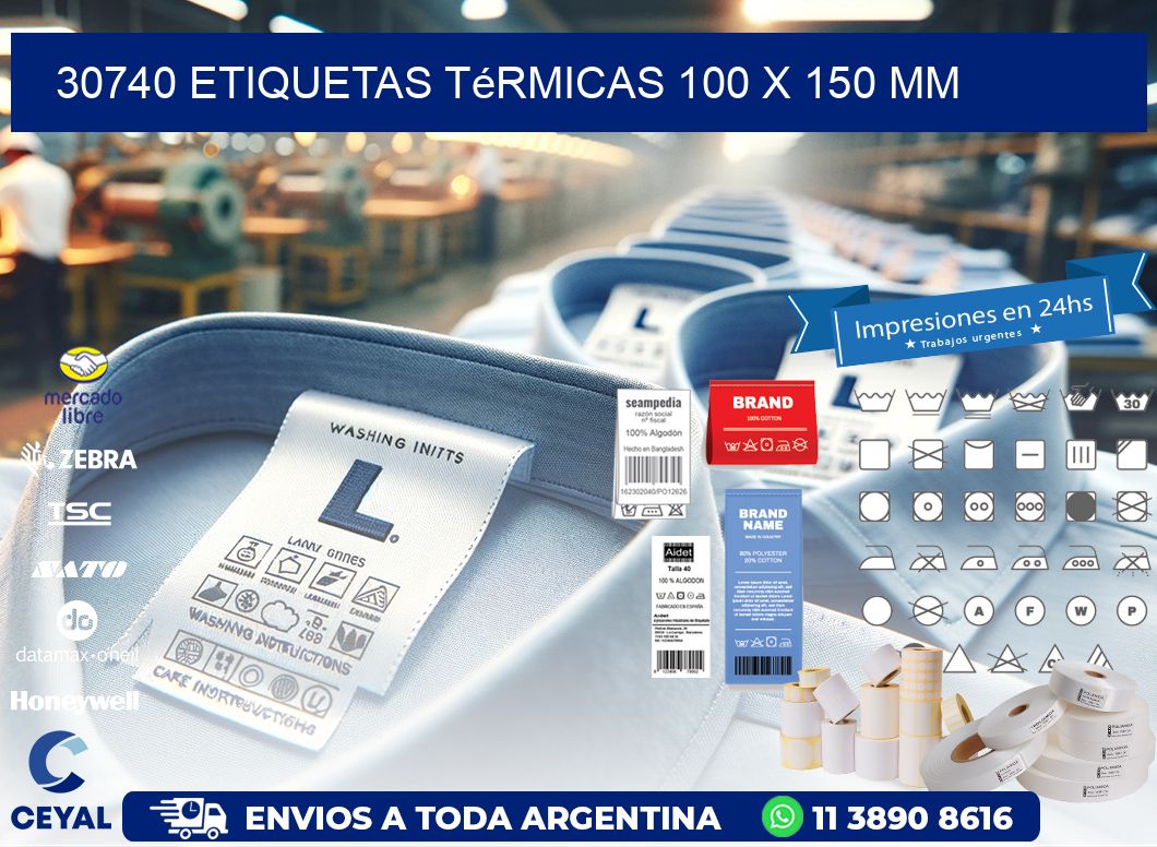 30740 Etiquetas Térmicas 100 X 150 Mm