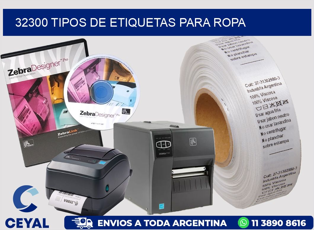 32300 tipos de etiquetas para ropa