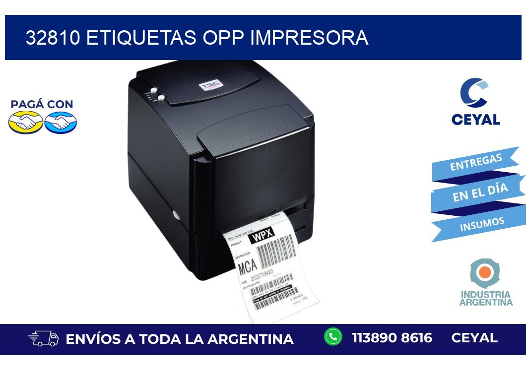32810 etiquetas opp impresora