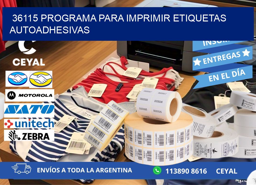 36115 Programa para imprimir etiquetas autoadhesivas