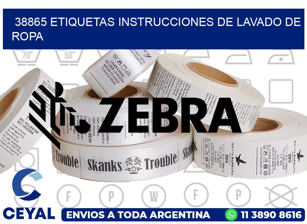 38865 etiquetas instrucciones de lavado de ropa